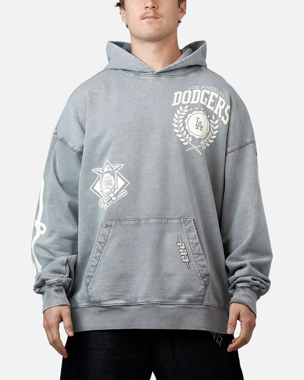Pro Standard La Dodgers Street Team Hoodie - Washed Grey