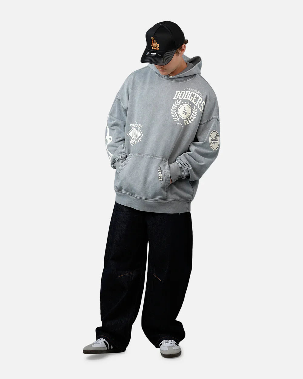 Pro Standard La Dodgers Street Team Hoodie - Washed Grey