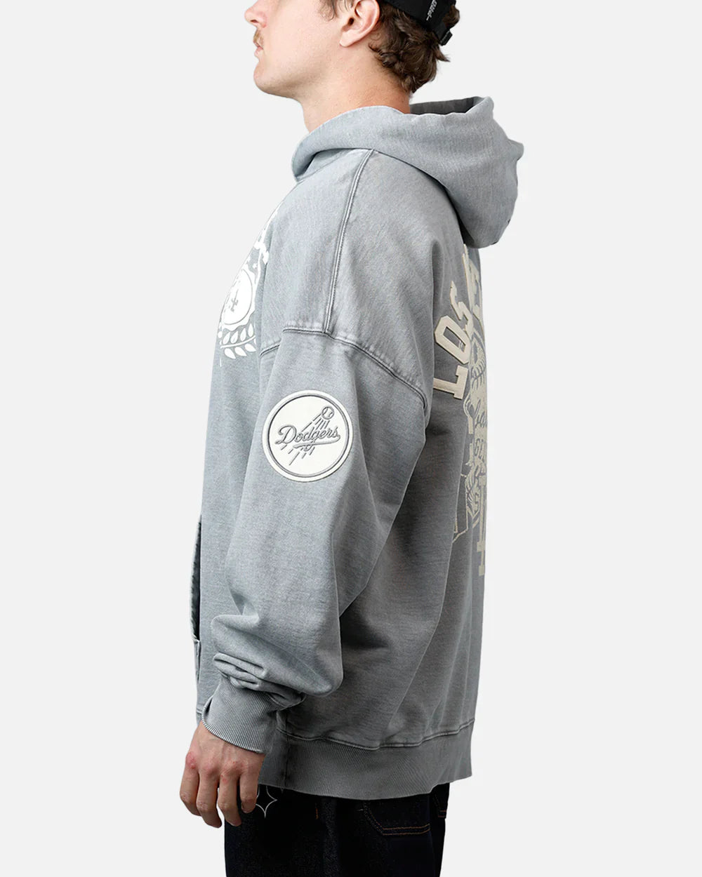 Pro Standard La Dodgers Street Team Hoodie - Washed Grey