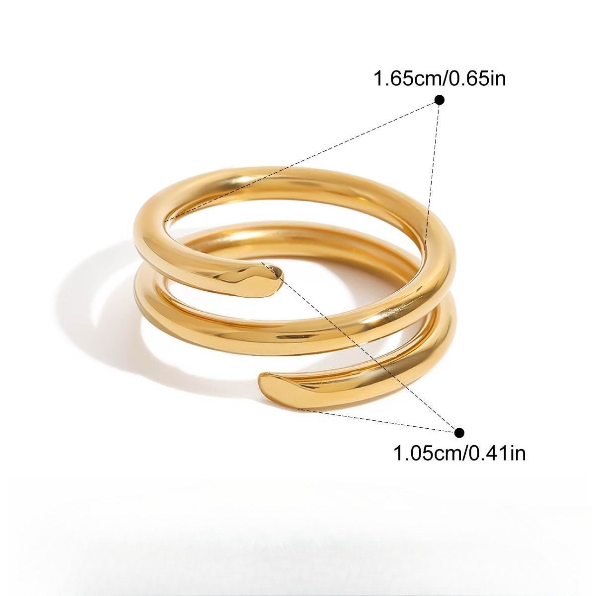 18K gold and titanium steel stacking ring