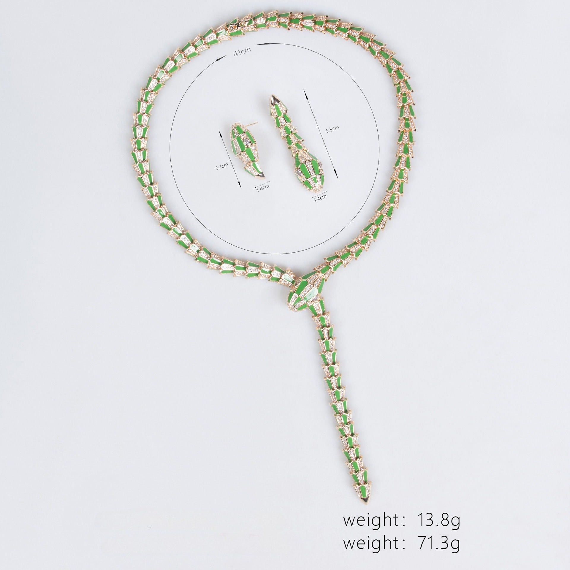 S925 Silver Snake-Shaped Enamel Necklace
