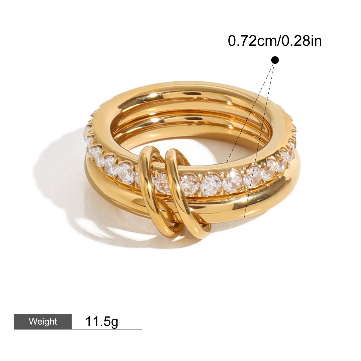 18K gold geometric gemstone inlaid exquisite design dazzling ring