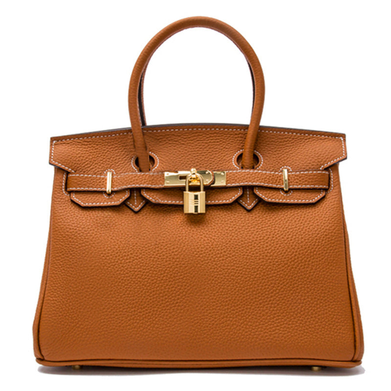 Women's First Layer Cowhide Genuine Leather Portable Handbags