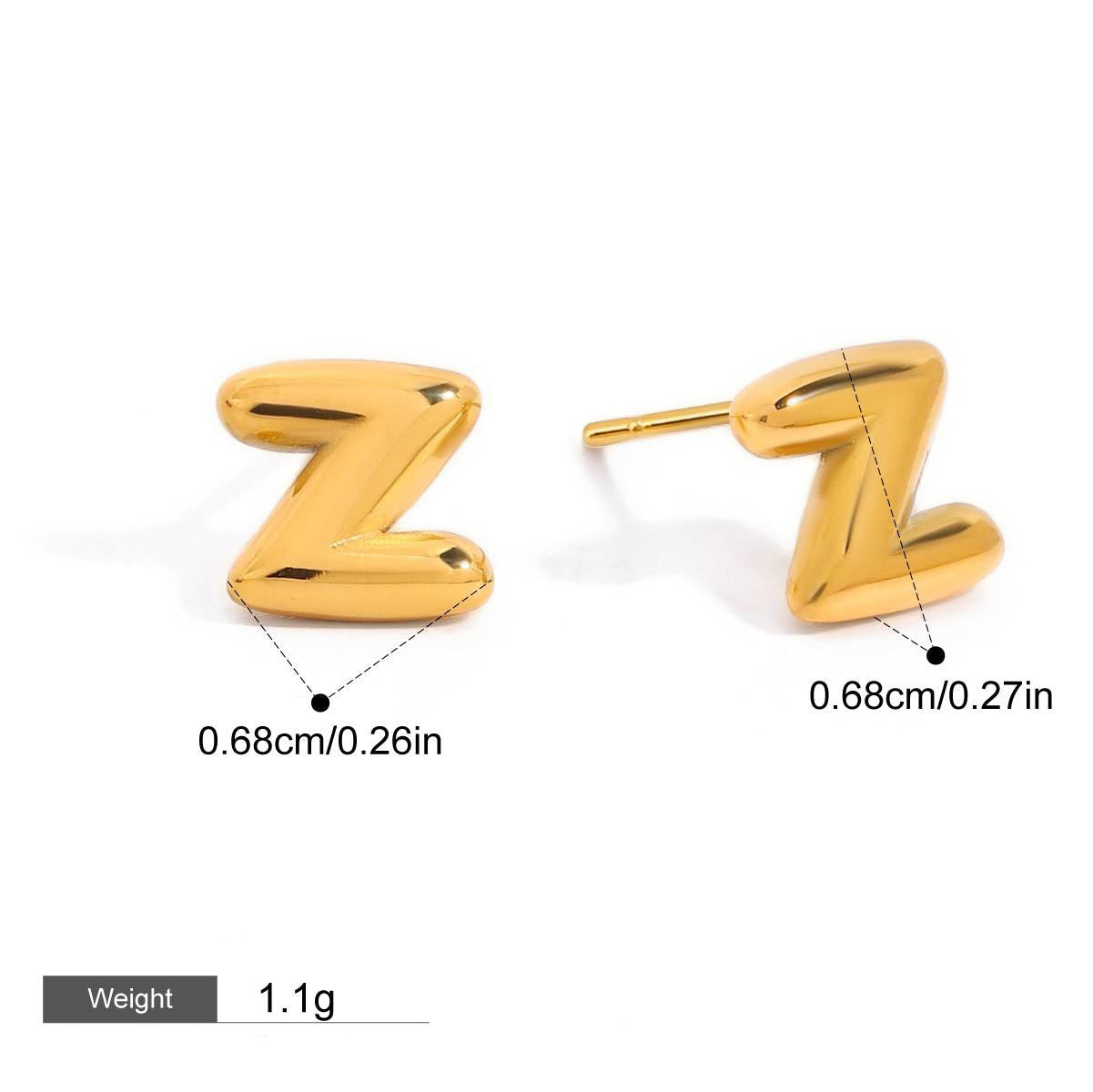 18K gold 26 letters design classic fashion earrings
