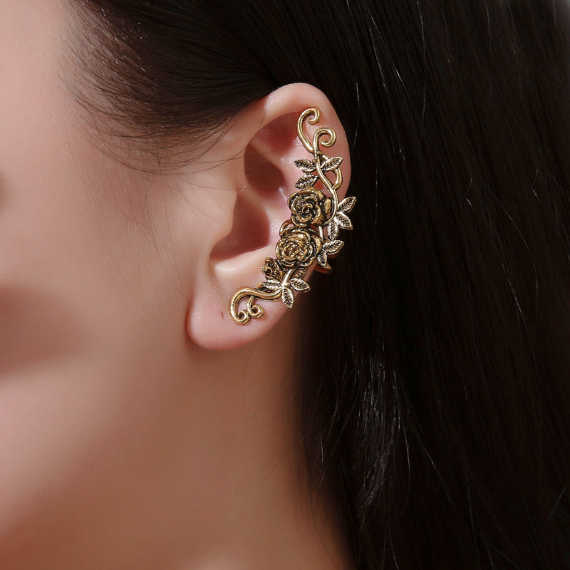 Women's Vintage Engraving Simple Bone Temperament Alloy Ear Clip