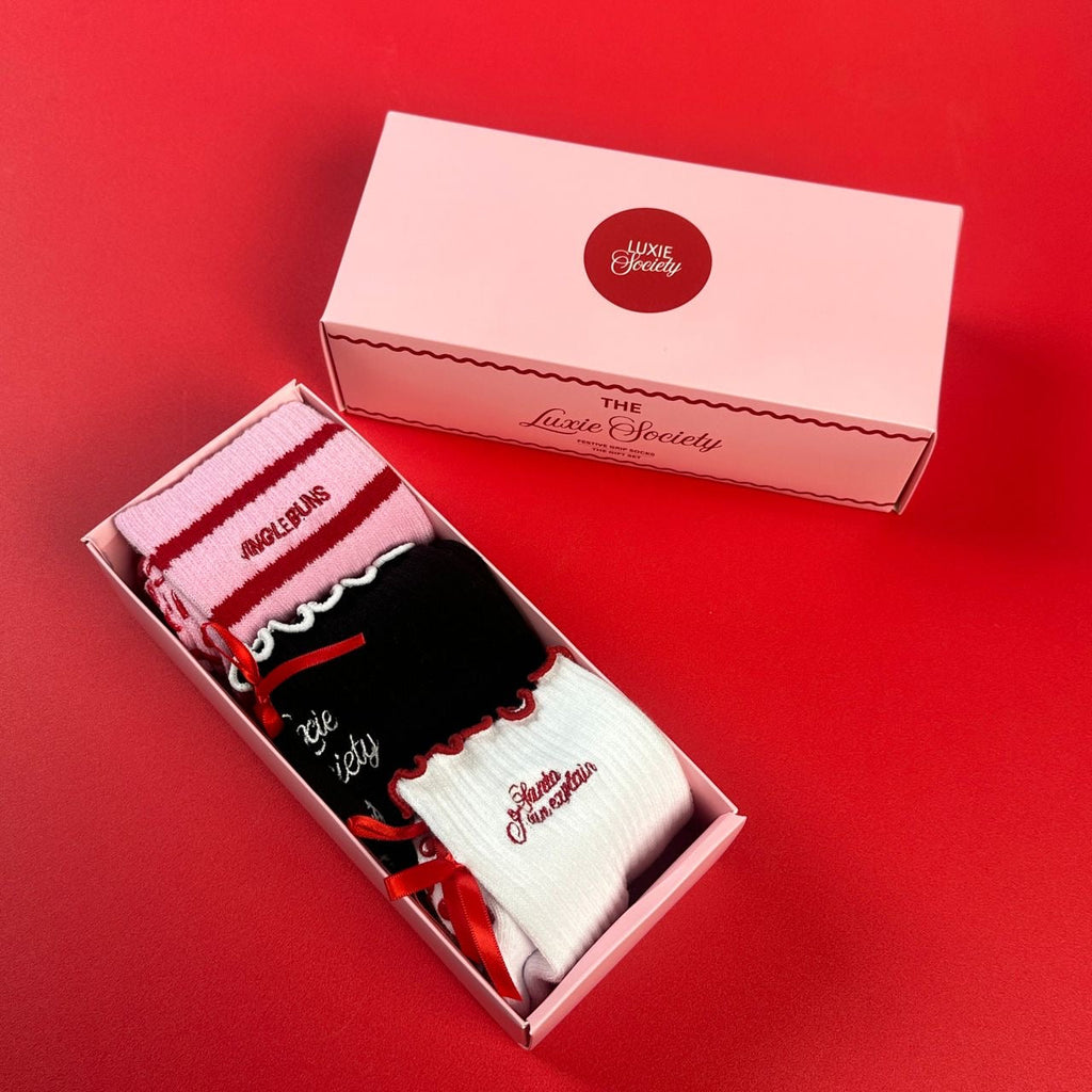 🎁 The Luxie Society Holiday Pilates Sock Trio Gift Box