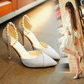Women's Cutout Platform Sandals | Waterproof Open-Toe Metallic Heels