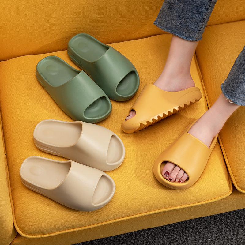 Unisex EVA Thick-Sole Couple Slippers | Non-Slip Open-Toe Platform Slides