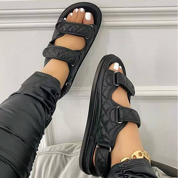 Women's Velcro Platform Sandals | Breathable Open-Toe Beach Sandals