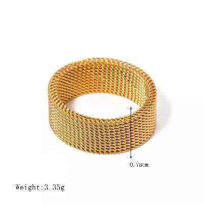 18K gold geometric design simple personality ring