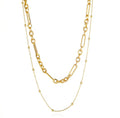 Double Layered Necklace - Mixed Link 18k