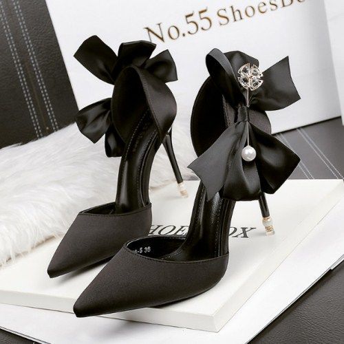 Women's Pointed Toe Bow Heels | Slip-On Stiletto Pumps
