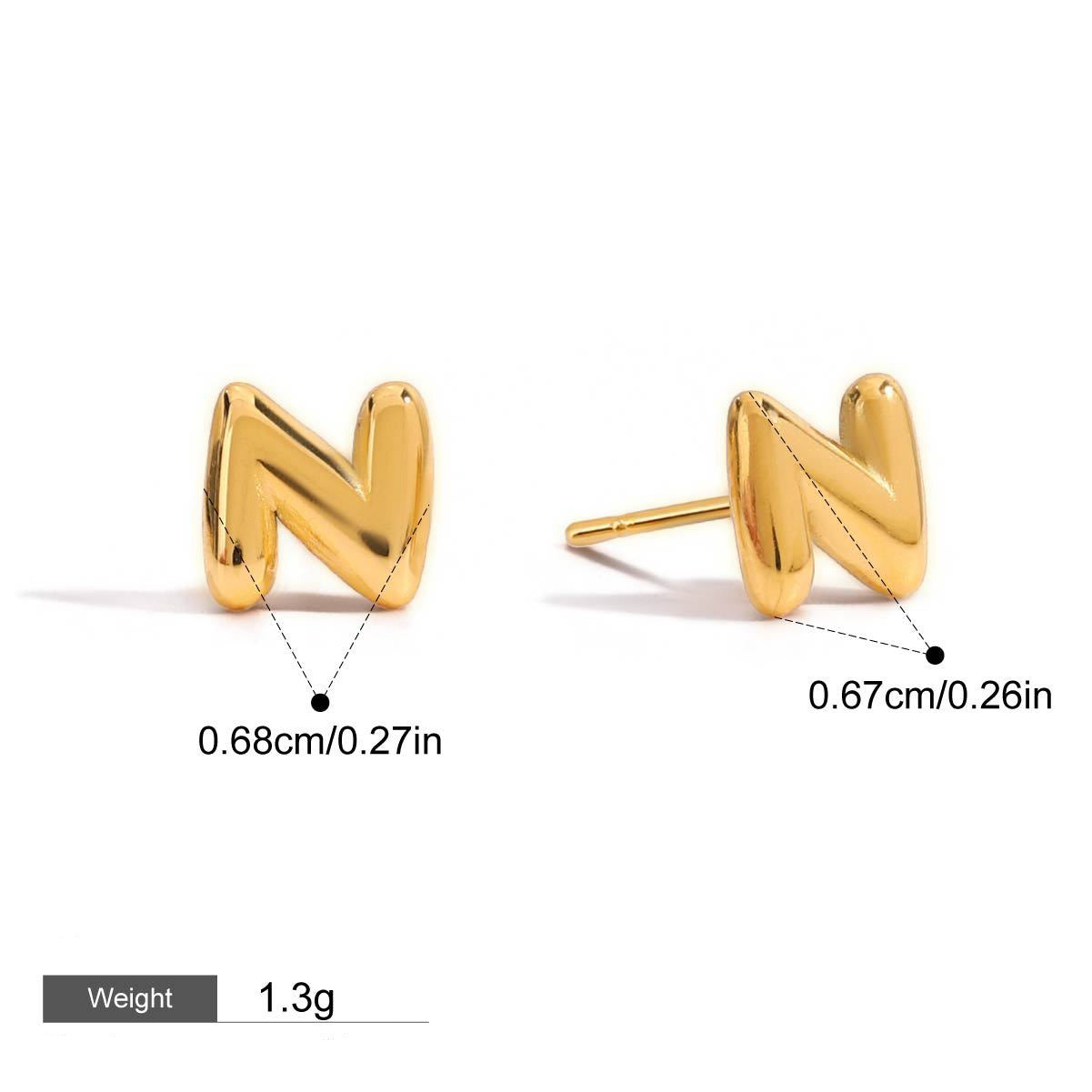 18K gold 26 letters design classic fashion earrings