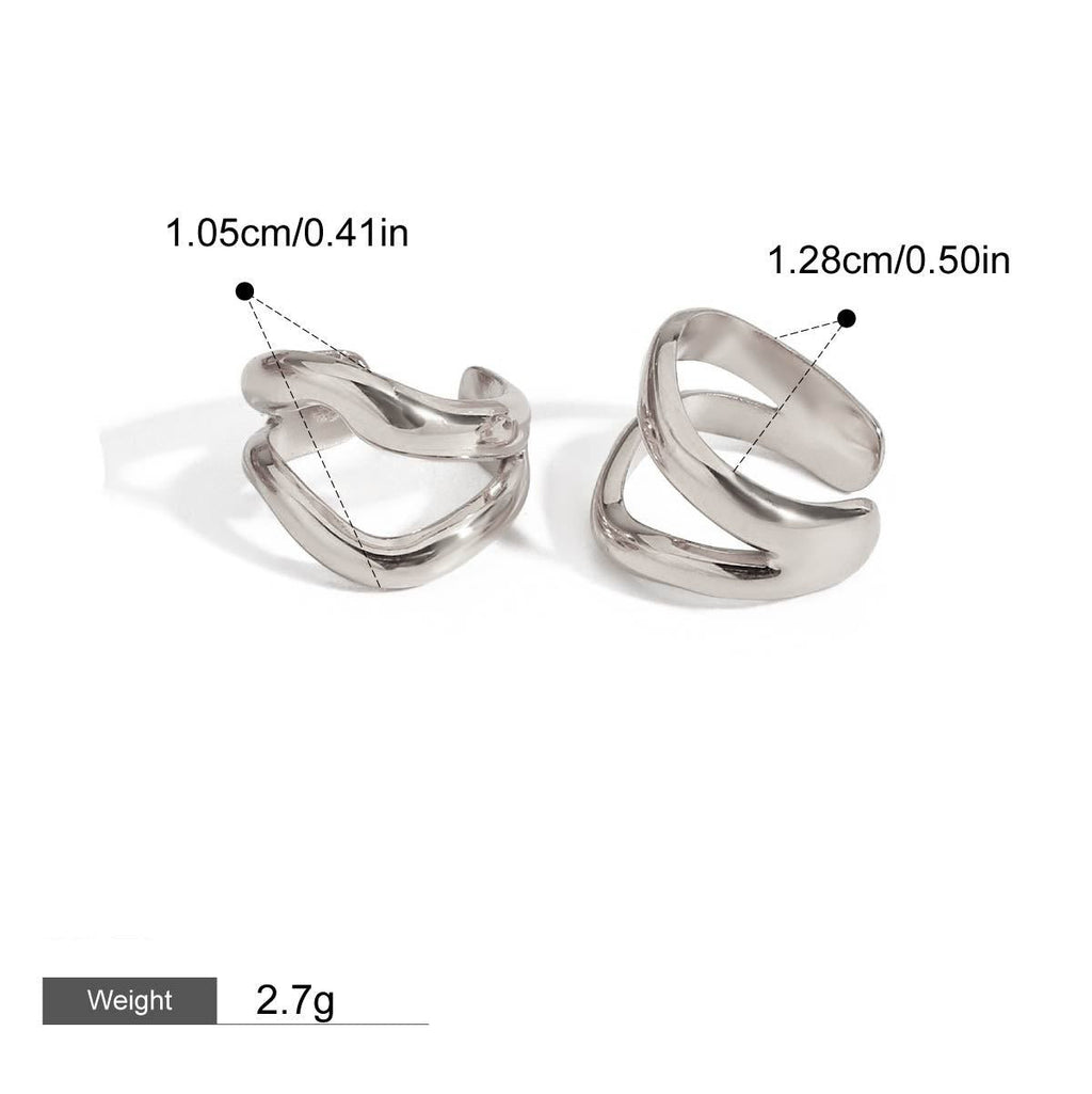 18K gold irregular shape with hollow design simple and elegant earrings
