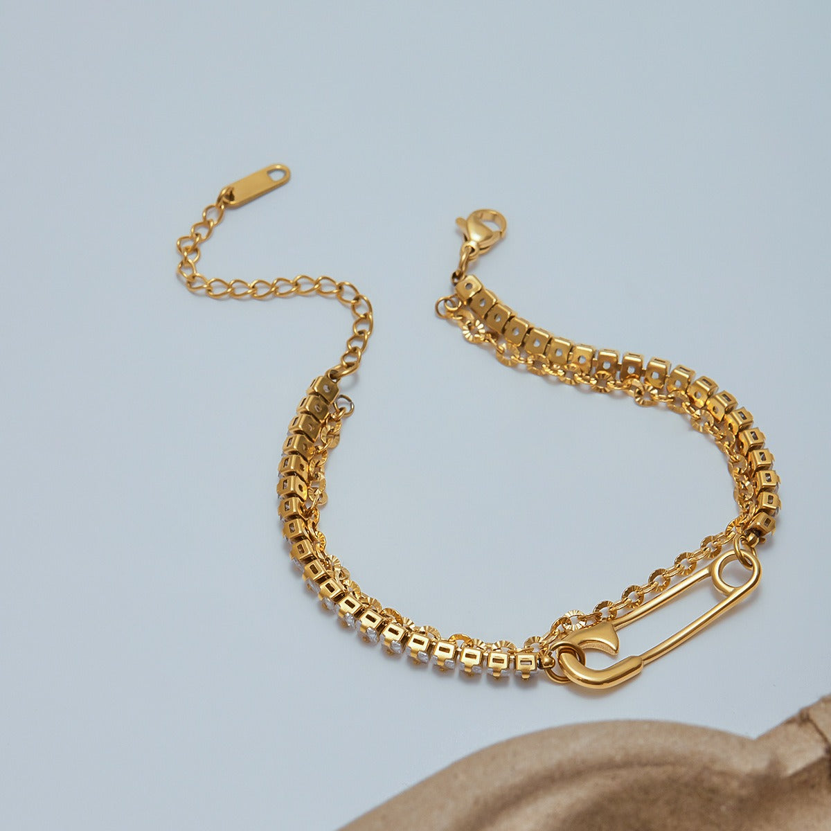 18K gold light luxury high-end zircon bracelet
