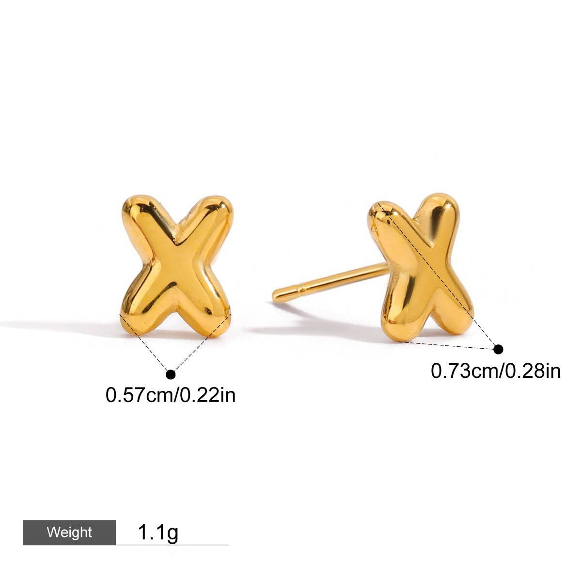 18K gold 26 letters design classic fashion earrings