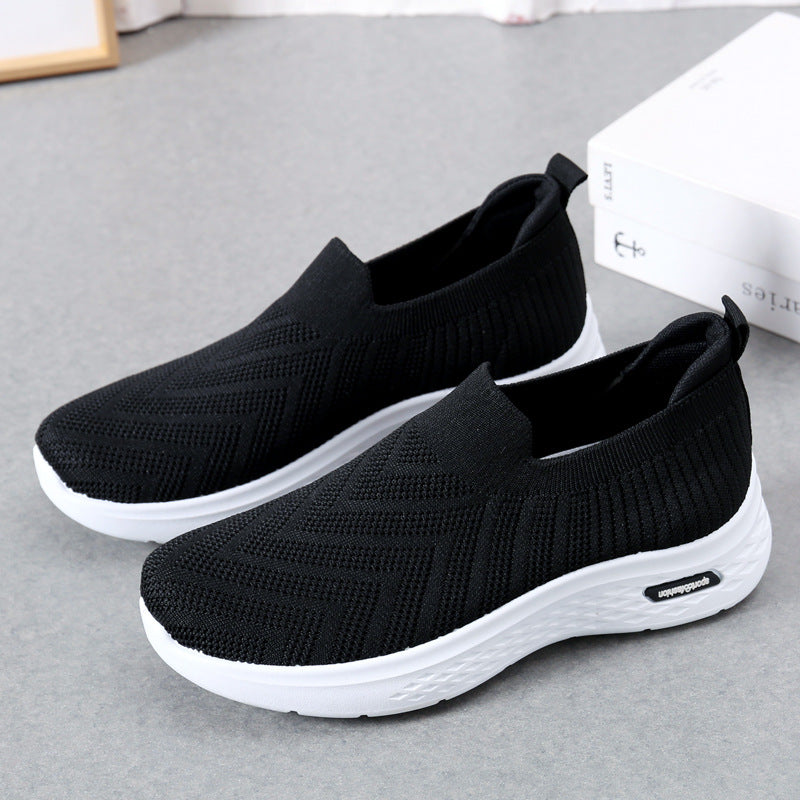 Women's Mesh Slip-On Sneakers | Breathable Lightweight Flat Walking Shoes