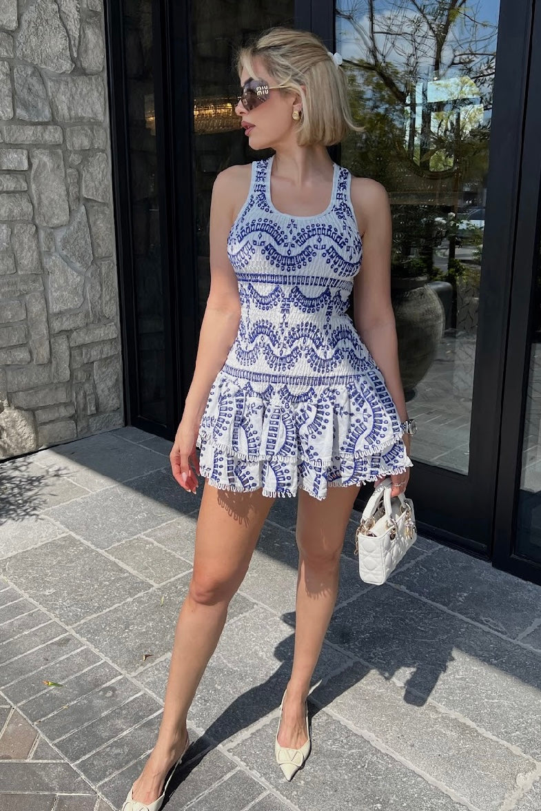 Jessica Bara Vaira Ruffle Mini Dress
