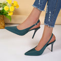Women's Pointed Toe Buckle Stiletto Sandals | PU Upper Open-Toe High Heels
