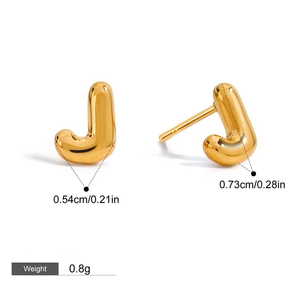 18K gold 26 letters design classic fashion earrings