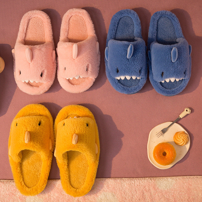 Unisex Shark Slippers | Fluffy Faux Fur House Shoes for Women & Men