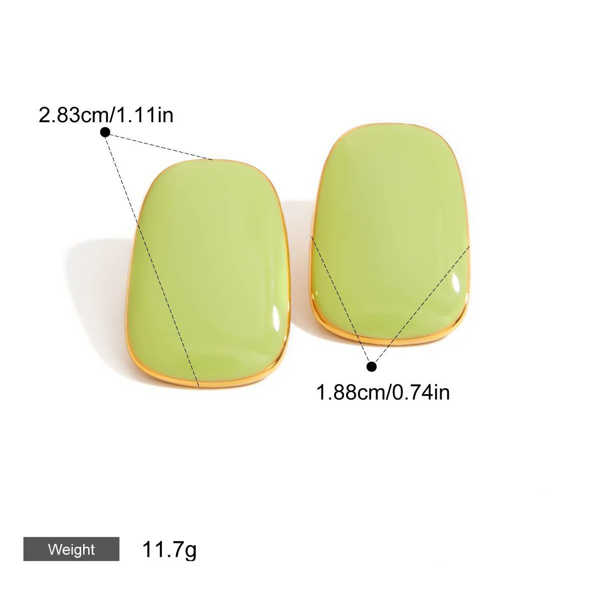 18K gold geometric oval/crescent-shaped earrings with simple and elegant design