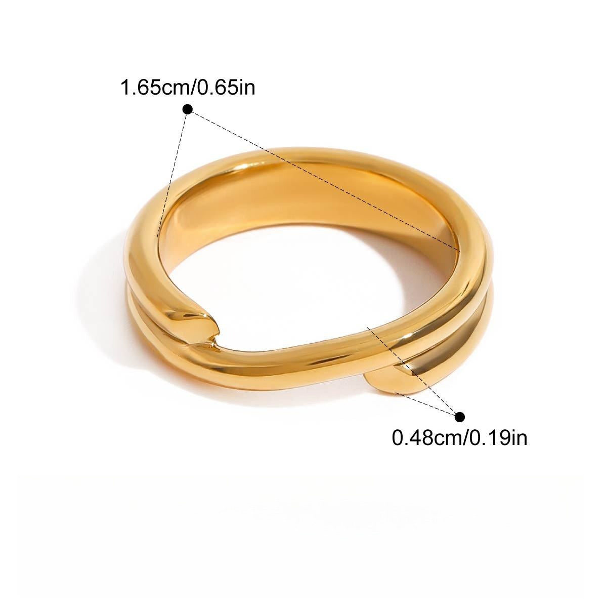 18K gold and titanium steel stacking ring