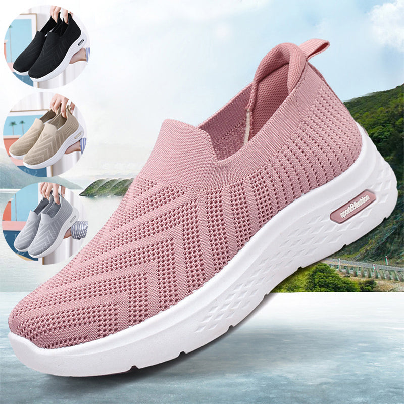 Women's Mesh Slip-On Sneakers | Breathable Lightweight Flat Walking Shoes