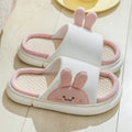 Unisex Rabbit Slippers Linen House Shoes | Breathable Anti-Slip Flip-Flops