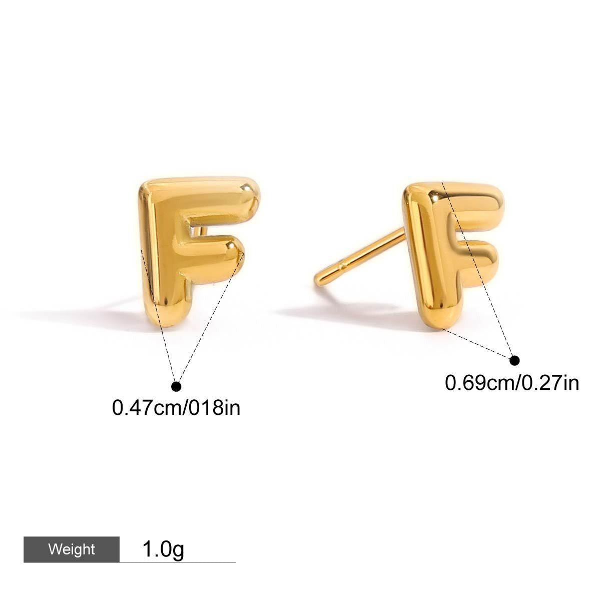 18K gold 26 letters design classic fashion earrings