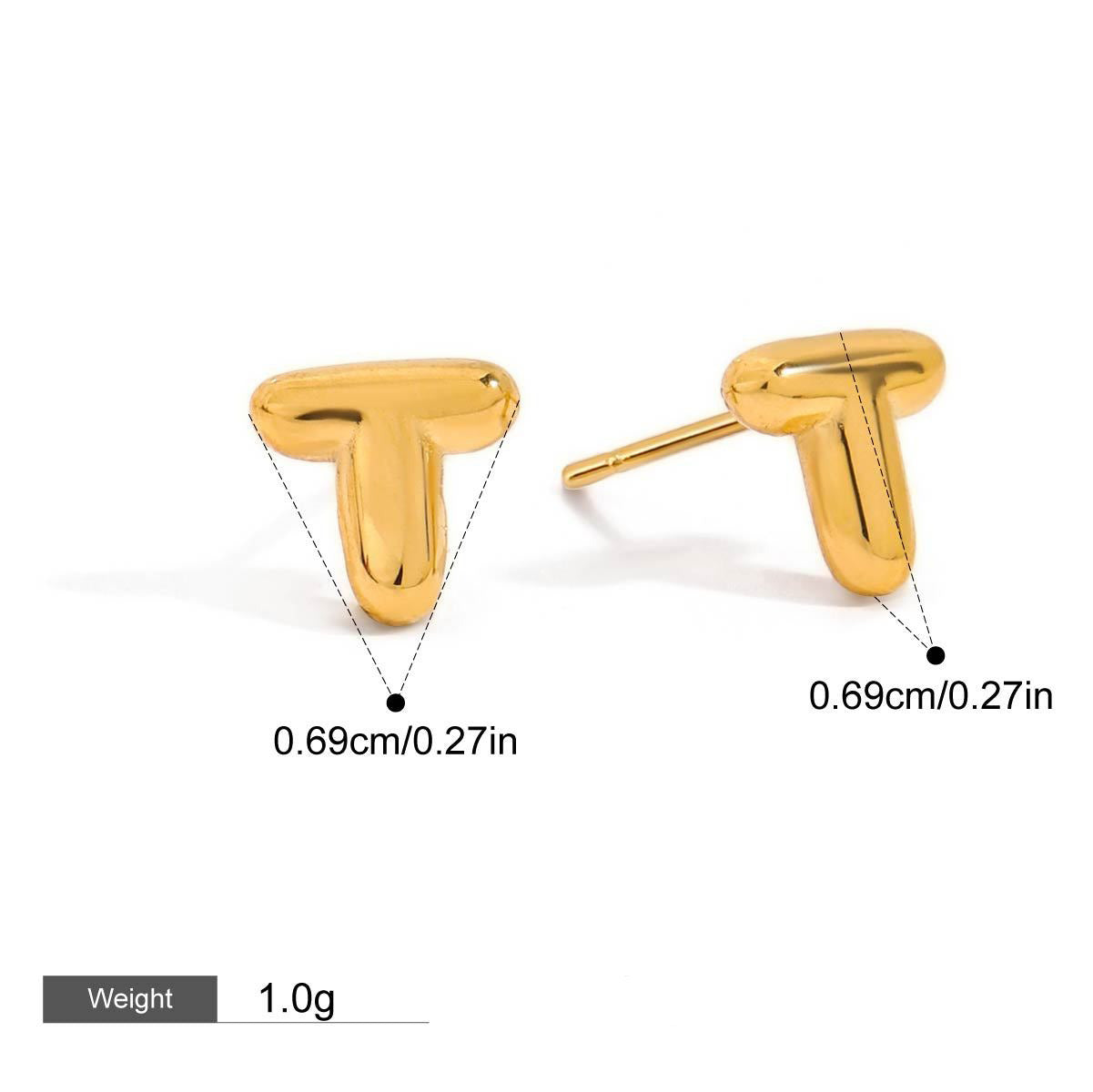 18K gold 26 letters design classic fashion earrings