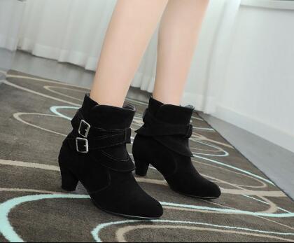 Women's Suede Platform Ankle Boots | Warm Zipper Martin Heels