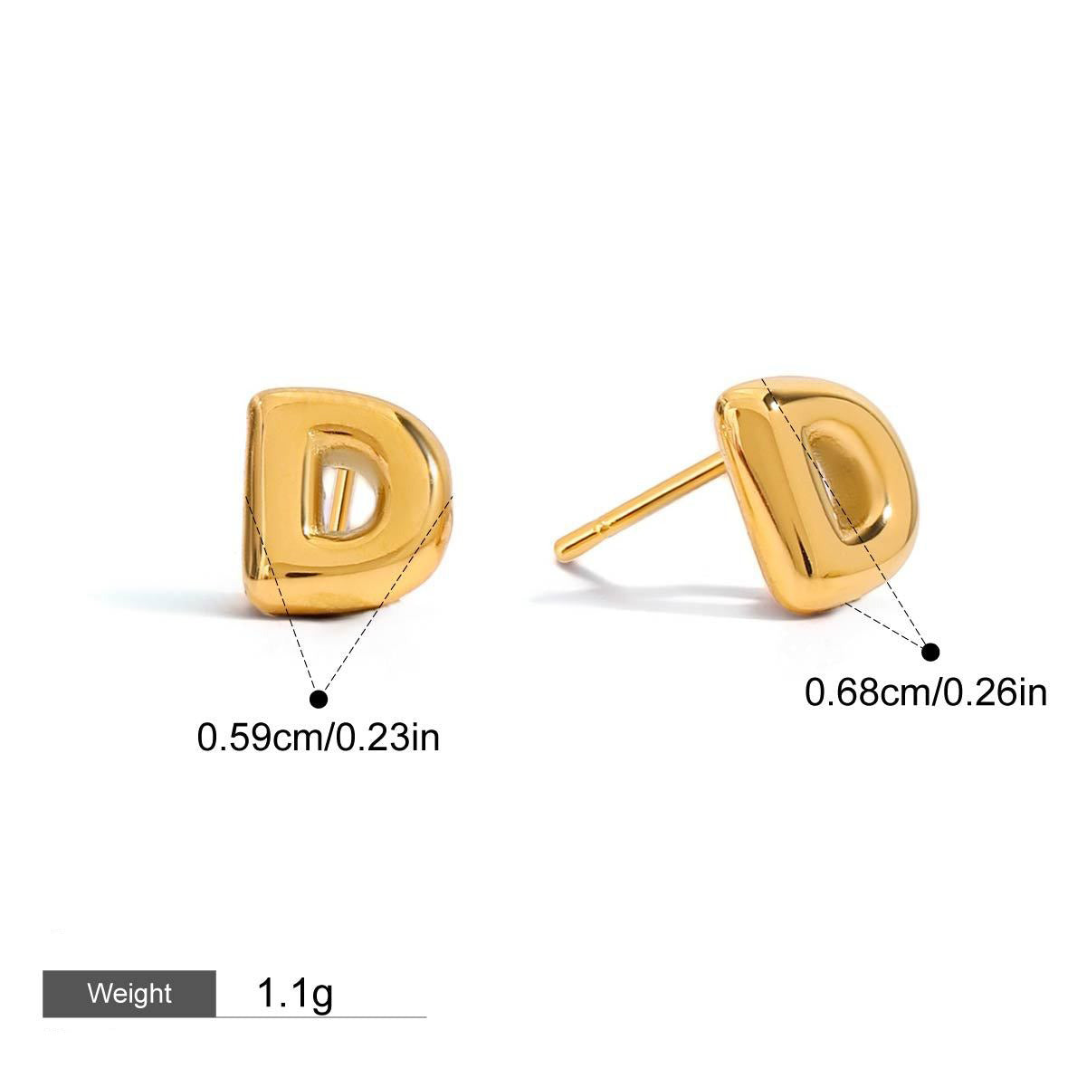 18K gold 26 letters design classic fashion earrings