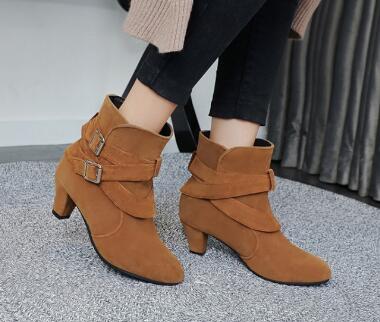 Women's Suede Platform Ankle Boots | Warm Zipper Martin Heels