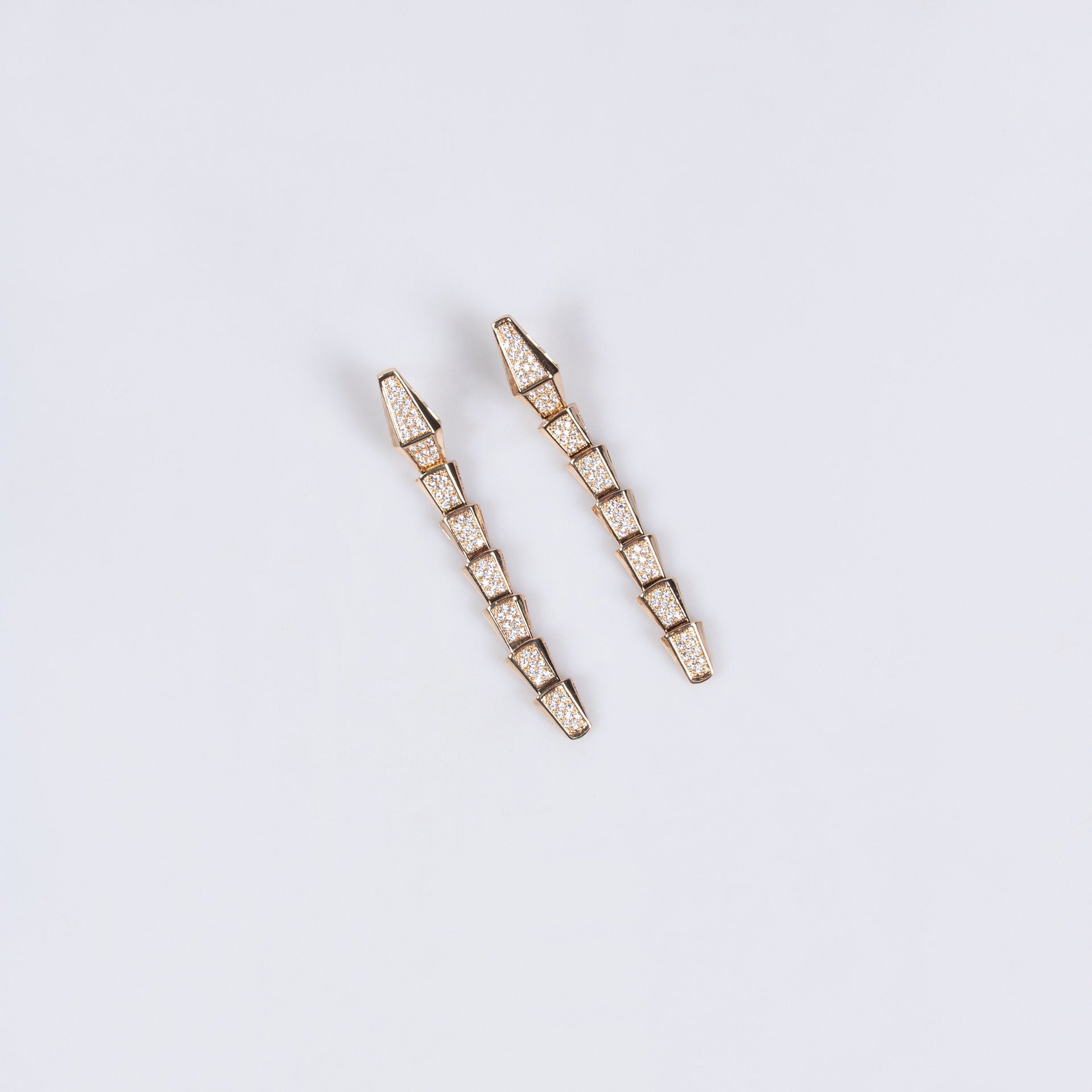 18K Gold Snake-Style Necklace and Earring Set