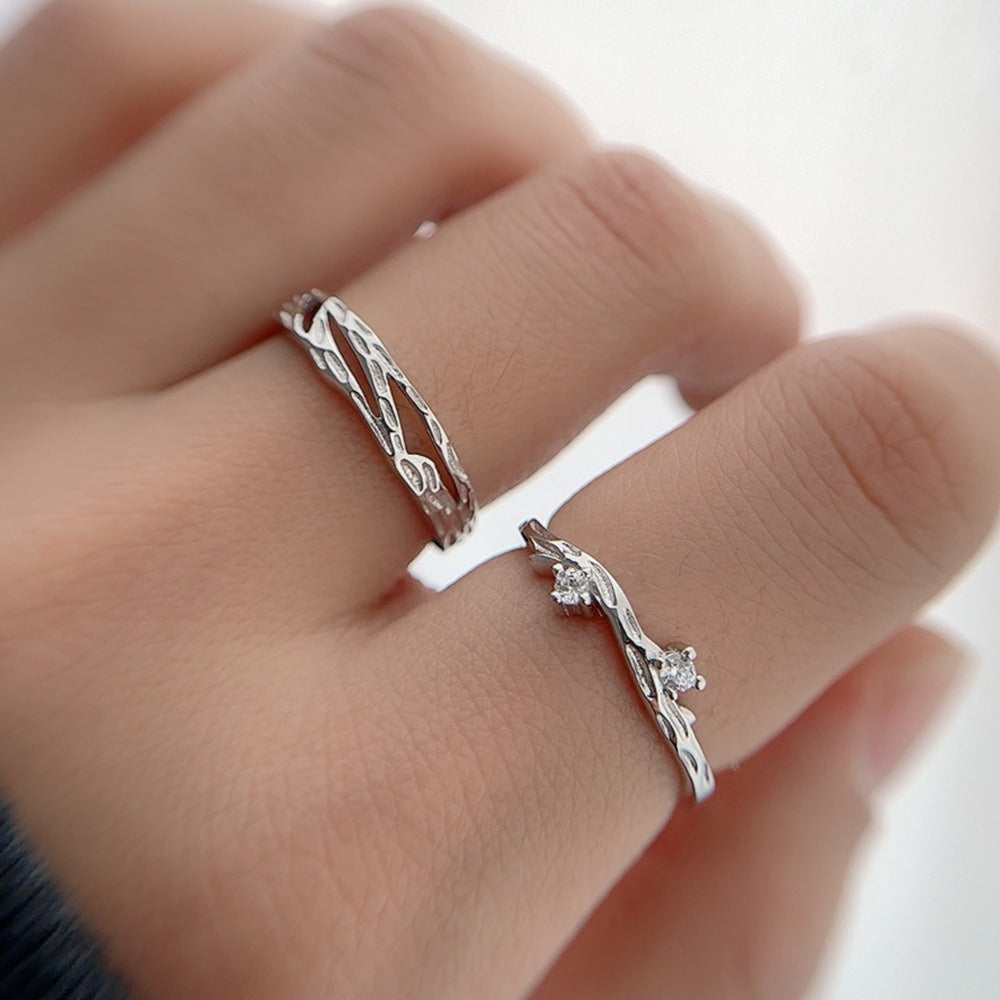 S925 sterling silver Chinese style couple engagement ring