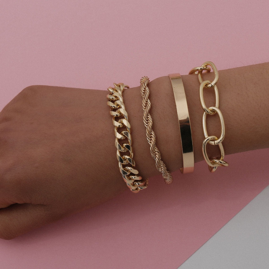Smooth C-shaped mixed twist O-shaped bracelet