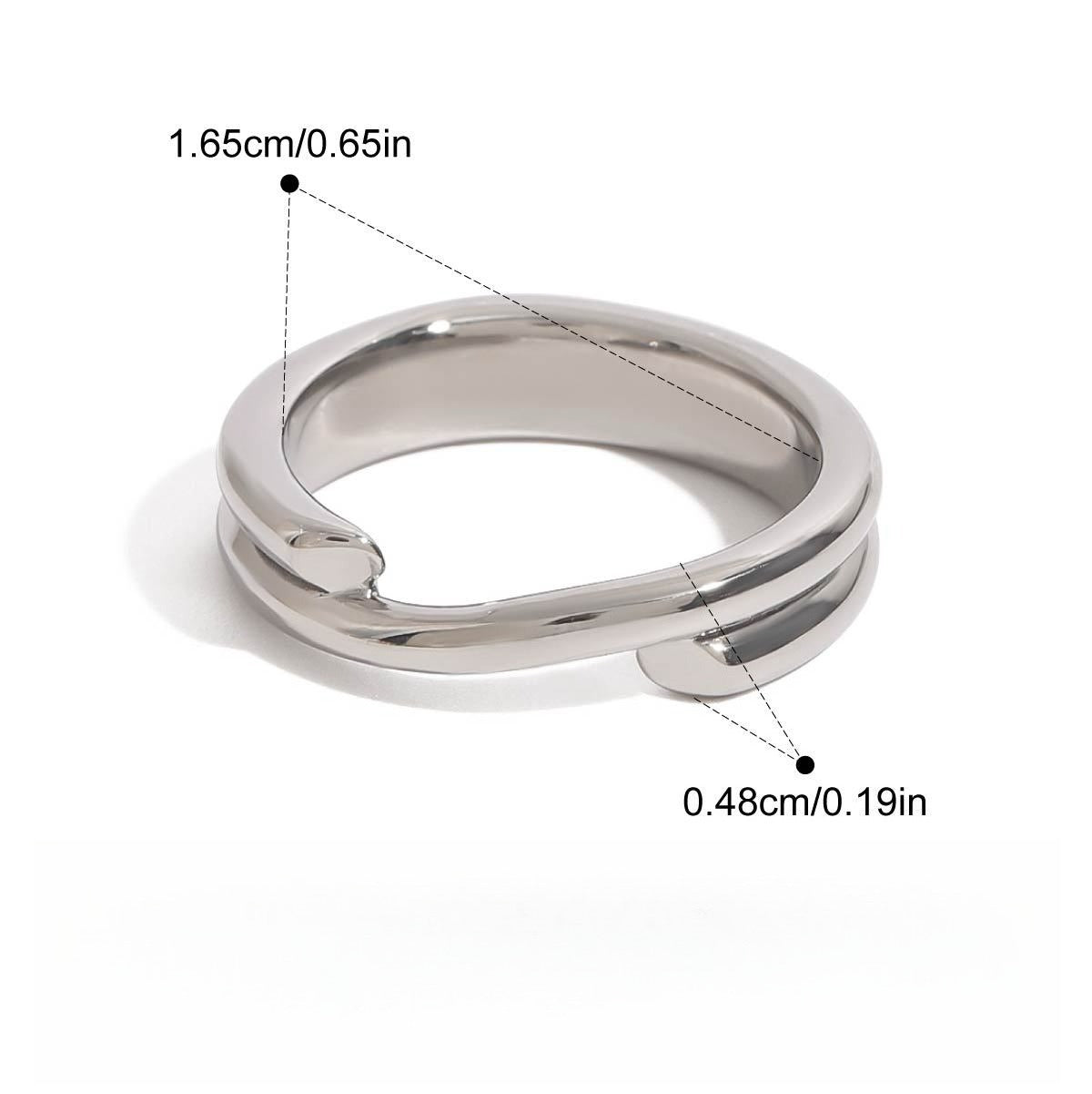 18K gold and titanium steel stacking ring