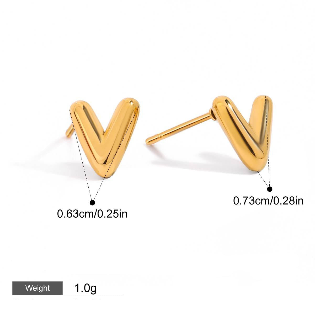 18K gold 26 letters design classic fashion earrings