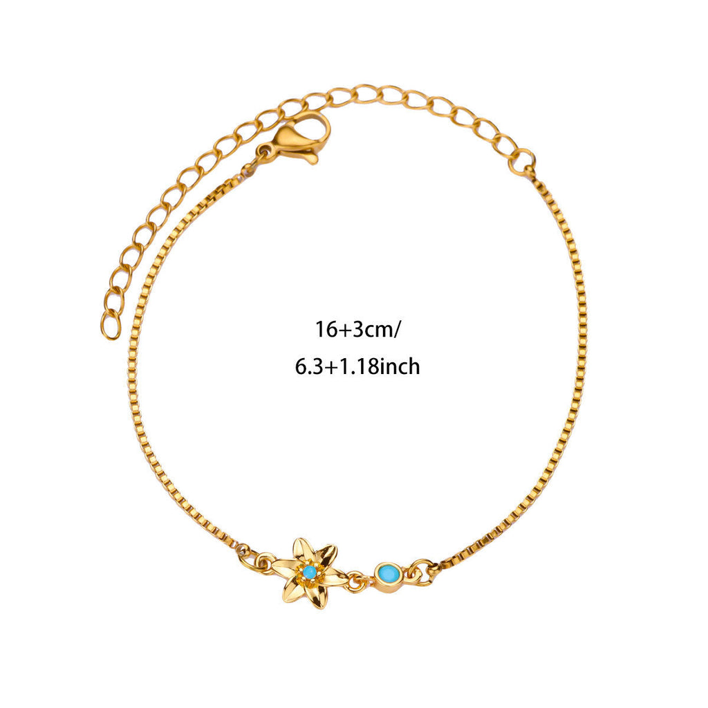 18 Gold December Birth Flower Bracelet