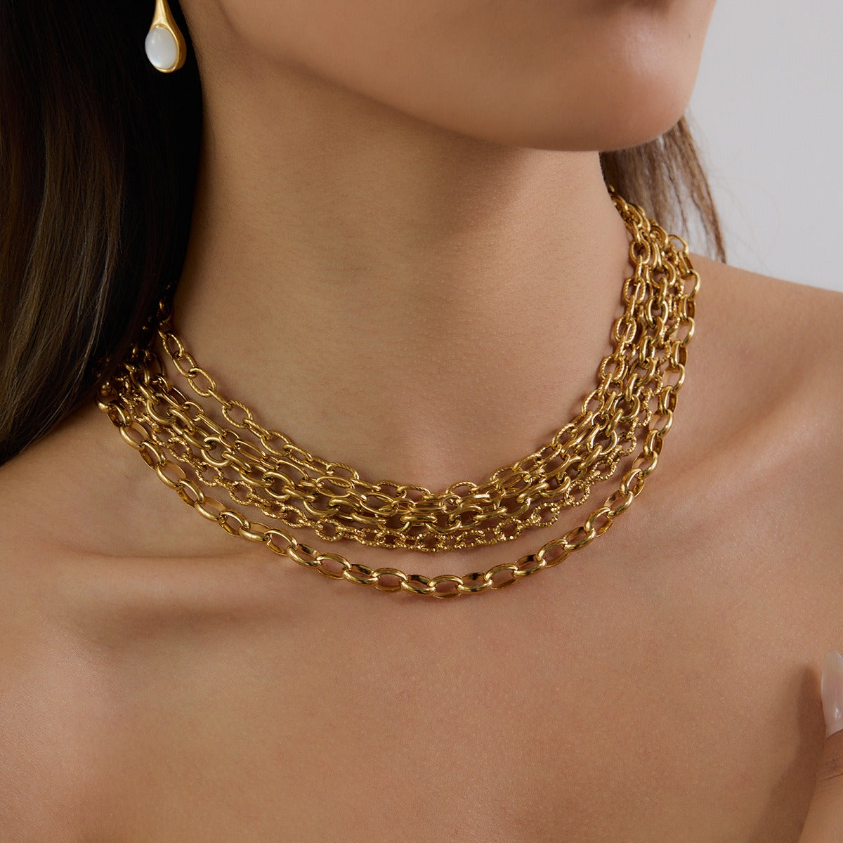 18K gold chain design exquisite simple necklace