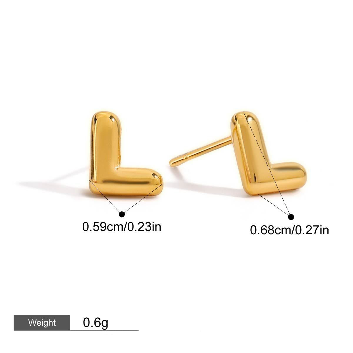 18K gold 26 letters design classic fashion earrings
