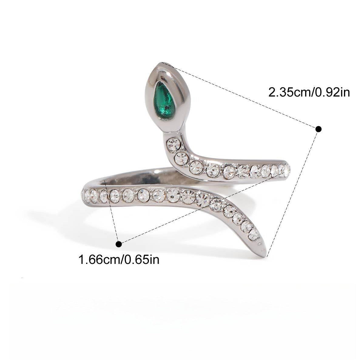 18K gold and titanium steel snake ring