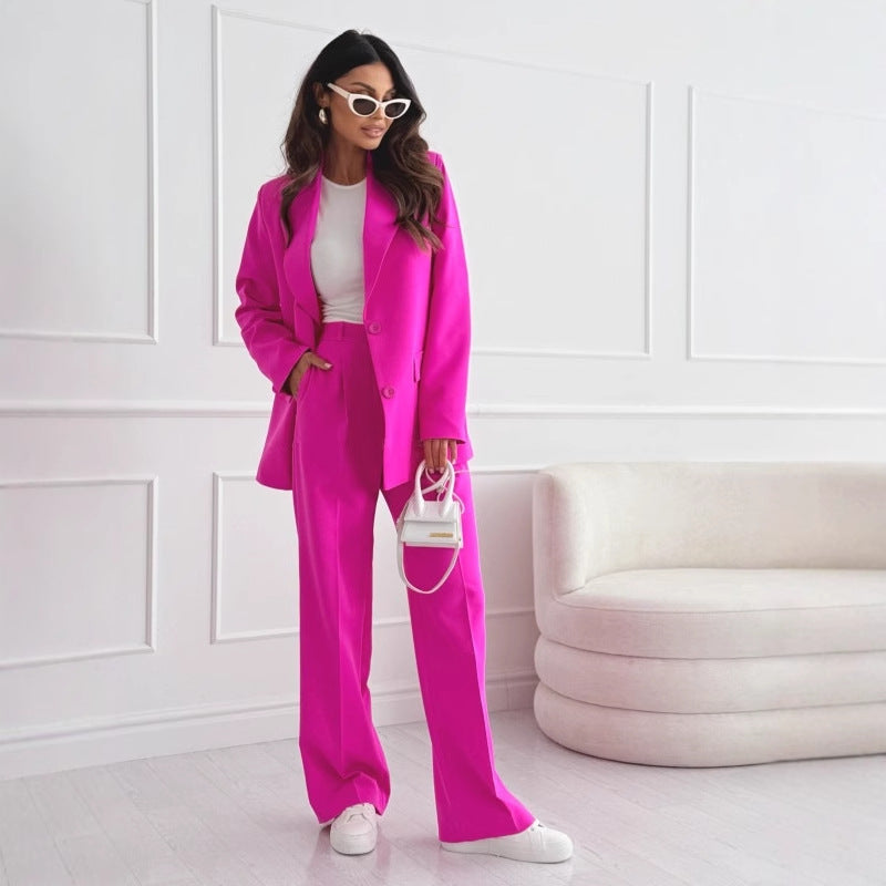 Women's Professional Blazer & Trousers Suit Set – Long Sleeve, Full Length