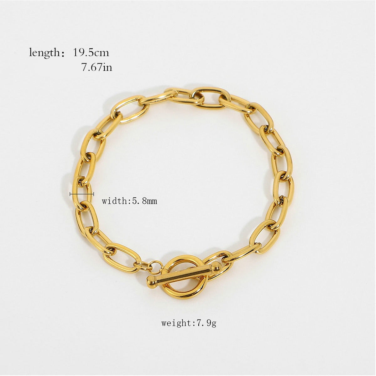 18k gold stainless steel pearl bracelet