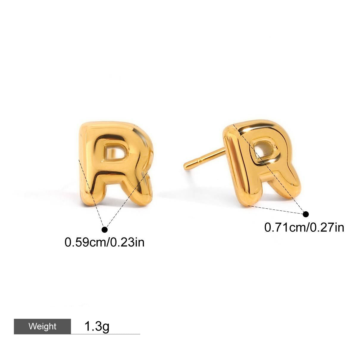 18K gold 26 letters design classic fashion earrings