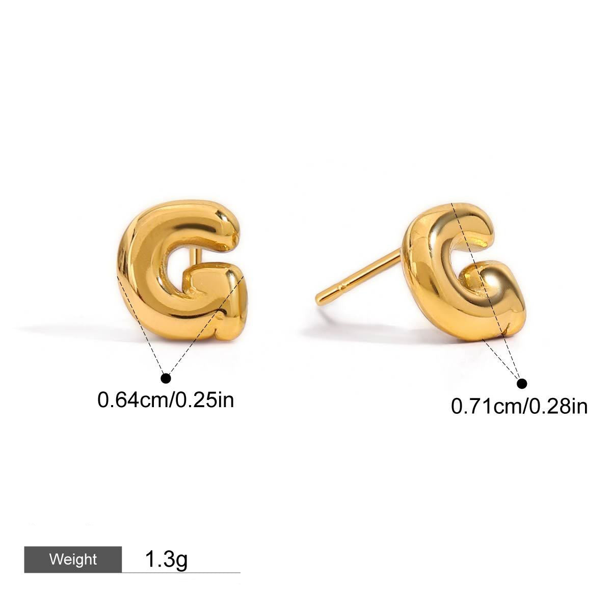 18K gold 26 letters design classic fashion earrings