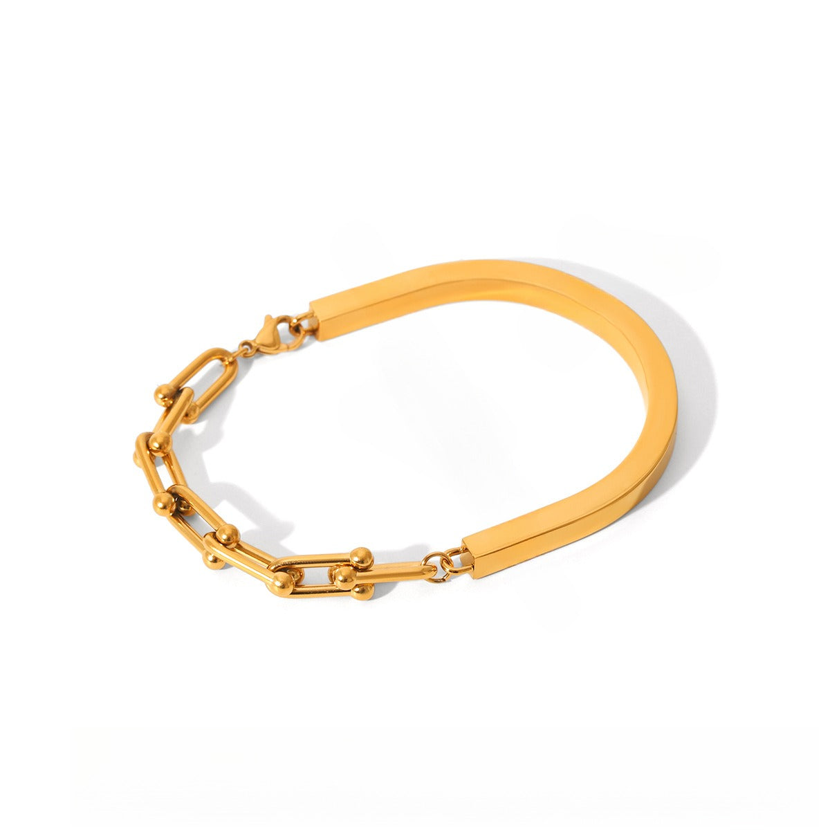 18K gold horseshoe buckle chain spliced U-shaped buckle bracelet