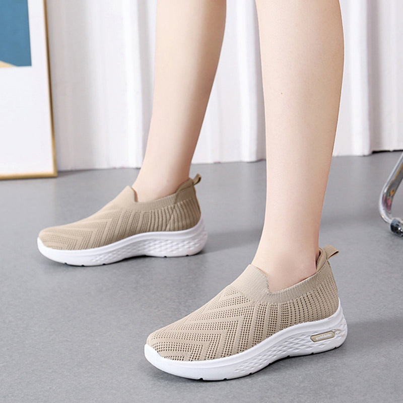 Women's Mesh Slip-On Sneakers | Breathable Lightweight Flat Walking Shoes