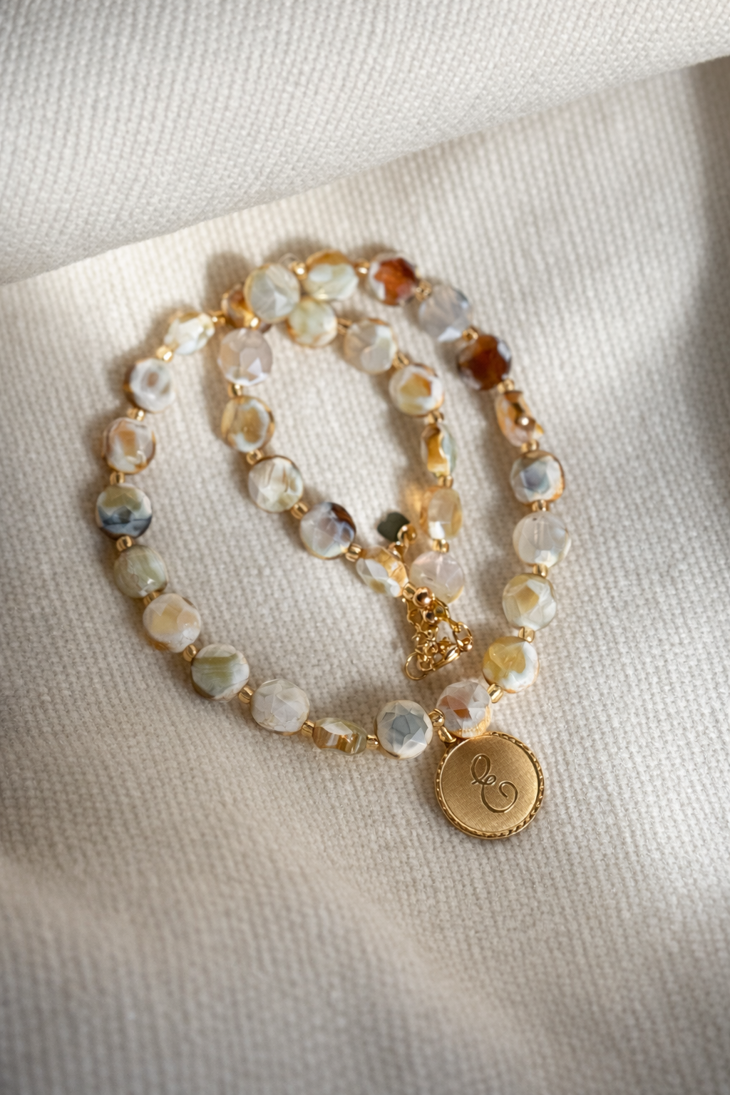 Talisman Coin Agate Necklace